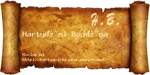 Hartyáni Bojána névjegykártya